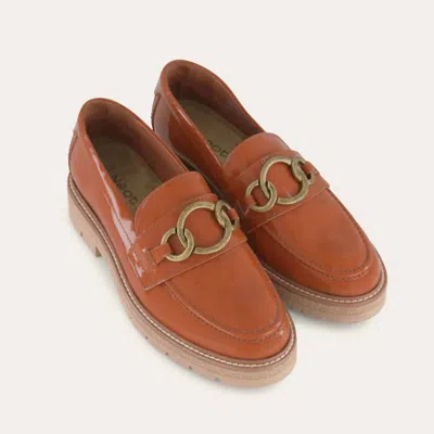 Naot Fremont Loafer Shoe In Burnt Orange Patent In Multi