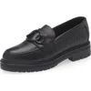 Naot Fremont Platform Loafer In Black Leather