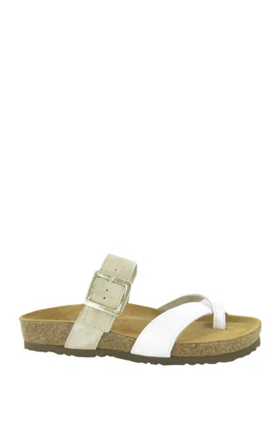 Naot Fresno Sandal In White Pearl,sand Stone Suede In Multi