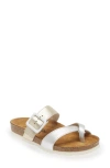 Naot Fresno Slide Sandal In Silver/ Gold Leather