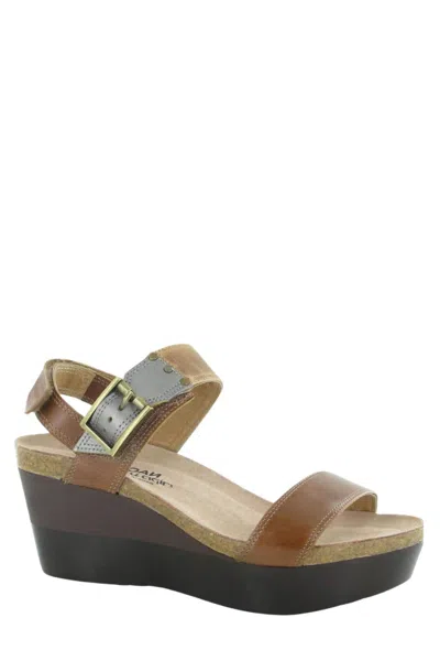Naot Genesis Alpha Wedge Sandals In Maple In Brown