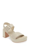 Naot Glamour Platform Sandal In Soft Ivory Leather