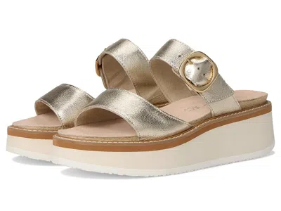 Naot Crepe Platform Sandal In Radiant Gold Leather