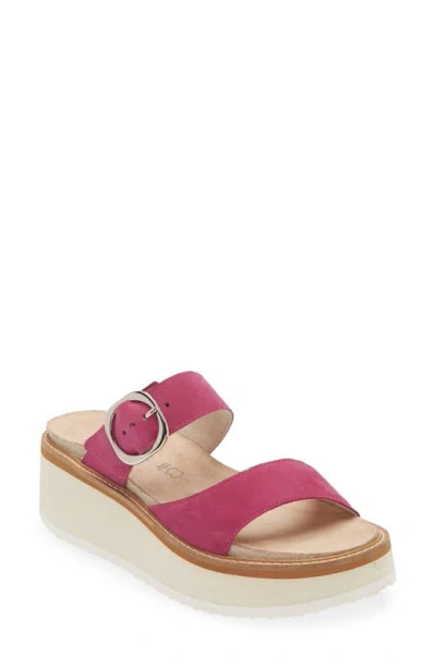 Naot Halvah Platform Wedge Sandal In Pink Plum Nubuck