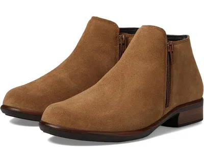 Naot Helm Ankle Boots Women 7 Acorn Suede Round Toe Side Zip Bootie Shoes Fzp070 (acorn,7)