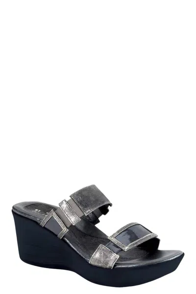 Naot Impulse Treasure Wedge Sandal In Metal Grey In Multi