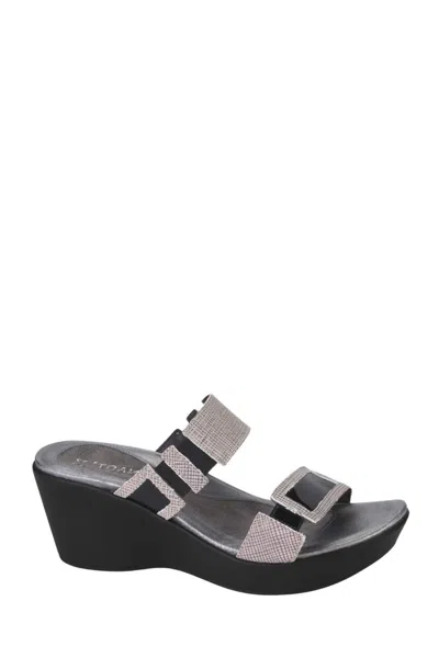 Naot Impulse Treasure Wedge Sandals In Fishnet Black Combo In Multi