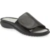 Naot Ipo Slide Sandal In Soft Black Leather/black Croc