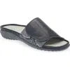 Naot Ipo Slide Sandal In Soft Ink Leather/navy Python