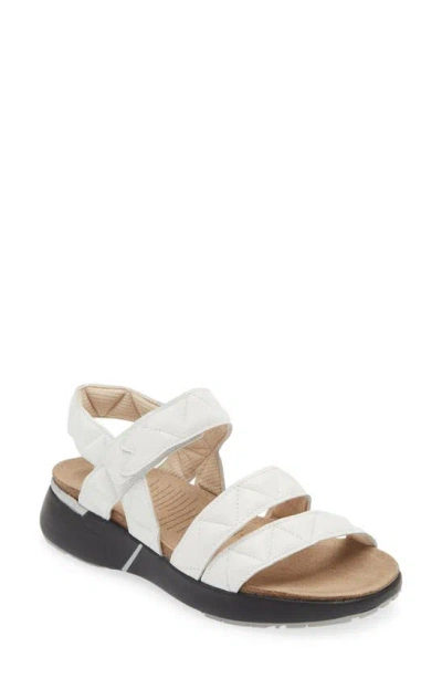 Naot Kayla Sport Wedge Sandal In Soft White Leather