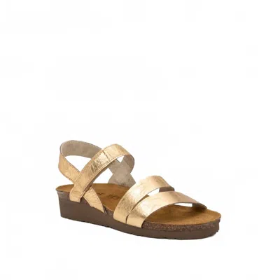 Naot Kayla Strap Sandal In Dark Brass Leather In Gold