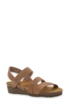 Naot Kayla Wedge Sandal In Latte Brown Leather