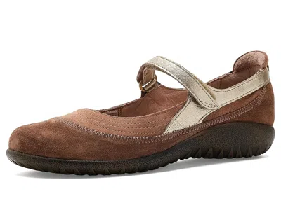 Naot Kirei Women's Maryjane Shoes Rosewood Suede/brown Cedar Suede/gold Radiant Leather: Eu 35 (us Women'