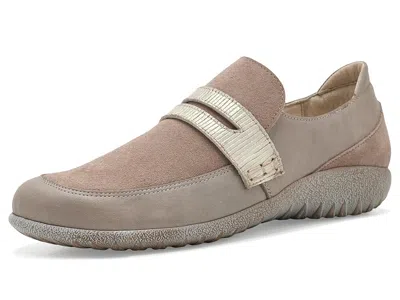 Naot Kiso Women's Flat Shoes Titanium Leather/almond Suede/platinum Stripe: Eu 36 (us Women's 5) M In Multi