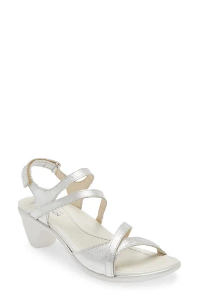 Naot Limit Slingback Sandal In Soft Silver Leather