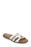 Naot Liv Slide Sandal In White/ Silver/ Gold