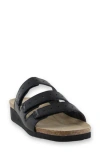 Naot Madelyn Slide Sandal In Soft Black Metallic