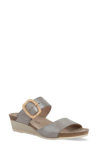 Naot Magic Luxe Double Strap Platform Slide Sandal In Gray