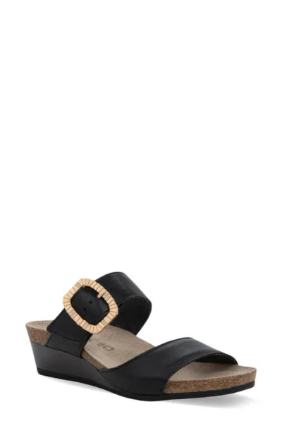 Naot Magic Luxe Double Strap Platform Slide Sandal In Black