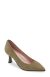 Naot Margot Pointed Toe Pump In Olive Suede