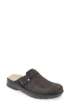 Naot Martos Faux Shearling Mule In Oily Midnight Suede