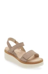 Naot Meringue Wedge Sandal In Stone Nubuck