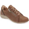 Naot Moko Zip Sneaker In Bark Nubuck/black Leather