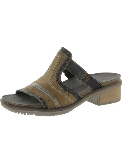 Naot Nifty Womens Leather Slip On Slide Sandals In Brown