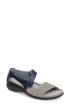 Naot 'papaki' Sandal In Grey/blue Nubuck Leather