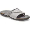 Naot Penelope Flip Flop In Grey Cobra Print Leather