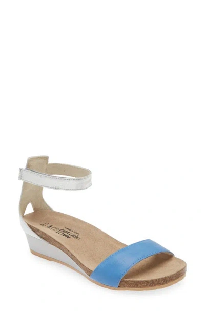 Naot 'pixie' Sandal In Sapphire Blue/ Silver/ White