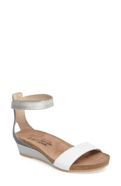 Naot 'pixie' Sandal In White/silver Combo Leather