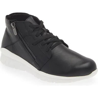 Naot Polaris High Top Sneaker In Jet Black Leather
