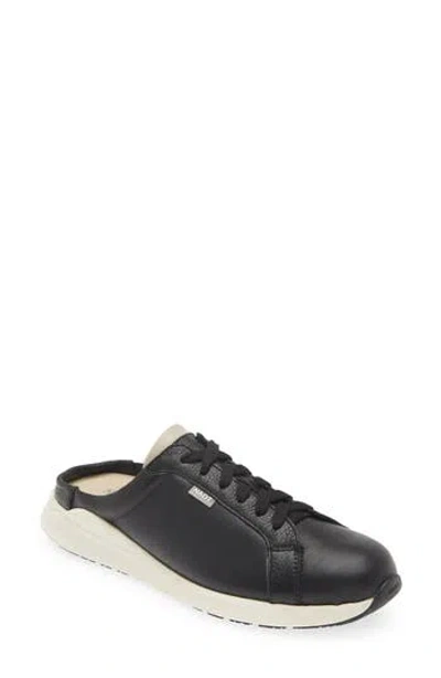 Naot Radon Sneaker Mule In Black/soft Ivory Leather