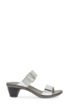 Naot Recent Slide Sandal In Soft Silver Leather