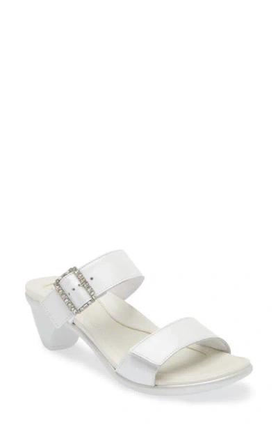 Naot Recent Slide Sandal In White Pearl Leather