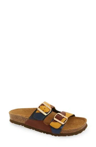 Naot San Diego Slide Sandal In Chestnut/marigold/ink