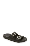 Naot Santo Slide Sandal In Soft Black Leather