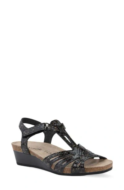 Naot Starlet Wedge Sandal In Black