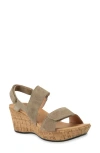 Naot Sunrise Platform Wedge Sandal In Almond Suede