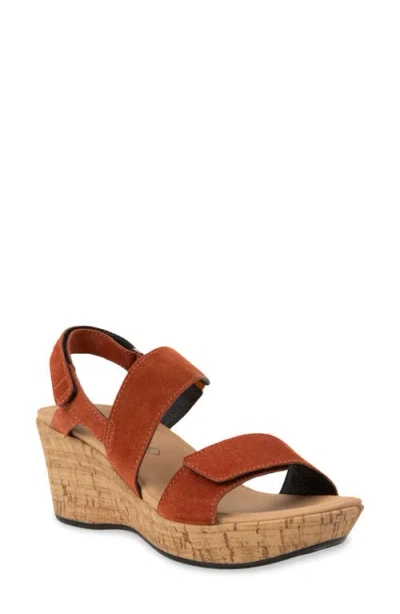 Naot Sunrise Platform Wedge Sandal In Spice Nubuck