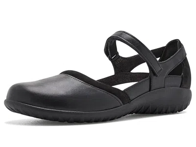 Naot Tekapo Women's Flat Shoes Shiny Black Leather/black Velvet Nubuck: Eu 39 (us Women's 8) M