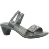 Naot Temper Slide Sandal In Metallic Onyx Leather/gray/black Multi Rivets In Multi