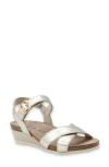 Naot Throne Wedge Sandal In Radiant Gold Leather