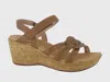 Naot Tropical Wedge Sandal In Caramel Leather In Multi