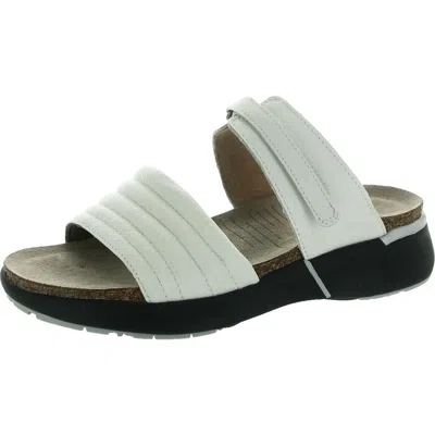 Naot Vesta Womens Leather Wedge Sandals In White