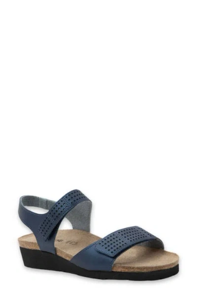 Naot Vivian Wedge Sandal In Polar Sea Leather