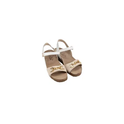 Naot Aubrey Wedge Sandal In Soft Ivory/soft White Leather