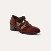 Naot Authentic T-strap Pump In Brown