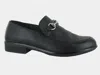 Naot Women's Bentu Buckled Loafer In Soft Black Leather In Blue